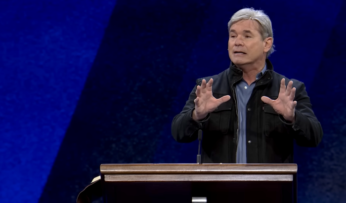 Pastor Jack Hibbs of Calvary Chapel Chino Hills in California speaks during a sermon on Jan. 22, 2023. 