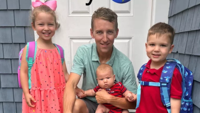 Patrick Clancy with his three deceased children.