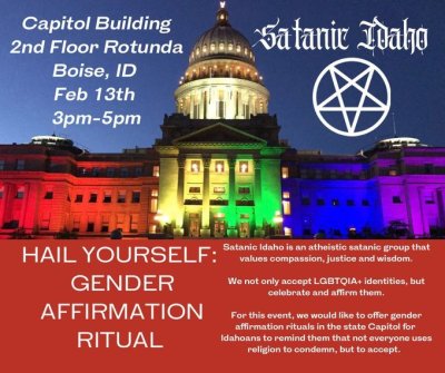 A flyer for the 'gender affirmation ritual' in Boise. 