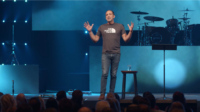 Patrick Garcia, preaching at Flatirons Community Church in Colorado.