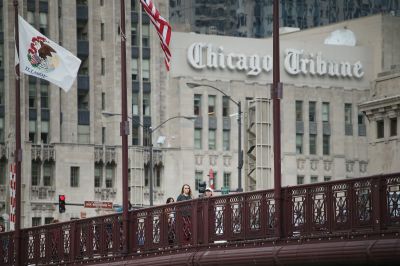 The Tribune Tower, home of the Chicago Tribune sits along Michigan Avenue at the Chicago River on October 8, 2015 in Chicago, Illinois. Tribune Media is reported to have hired a real estate investment banker to explore the sale of the Tower. 