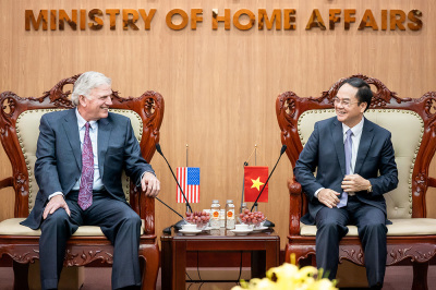 Franklin Graham meets with Vietnamese government officials in Hanoi, Vietnam, in March 2023.