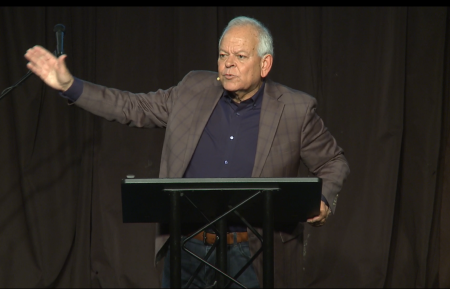 Johnny Hunt, former president of the Southern Baptist Convention, preaches at the New Season Church in Hiram, Ga., on Sunday March 19, 2023.