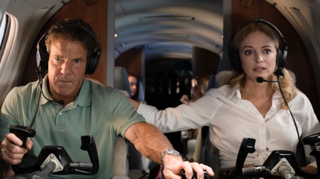 Dennis Quaid and Heather Graham in a scene from the film 'On a Wing and Prayer.' 