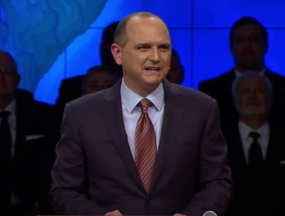 First Baptist Church Atlanta Senior Pastor Anthony George speaks during the legacy celebration for the late Pastor Charles Stanley on April 23, 2023.