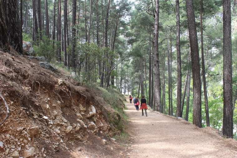 Journalists tour the Yazili Canyon Nature Park in Isparta, Turkey.