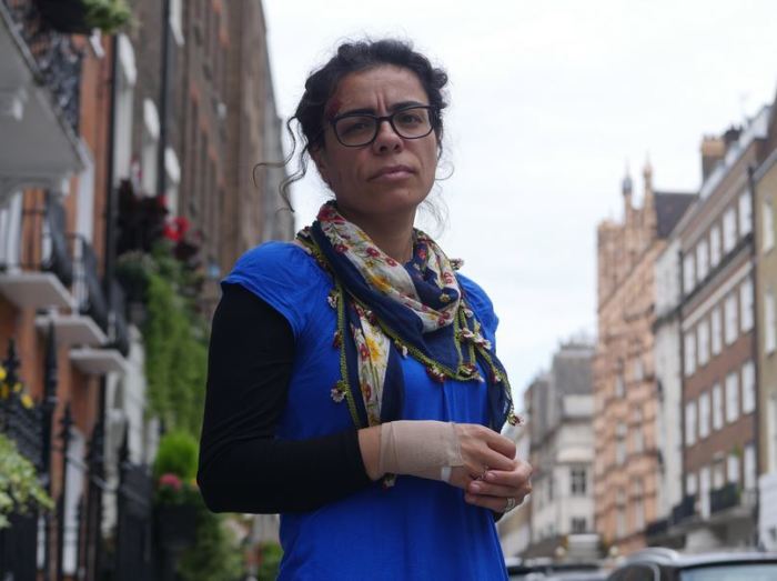 Hatun Tash walks on a London sidewalk in an undated photo.