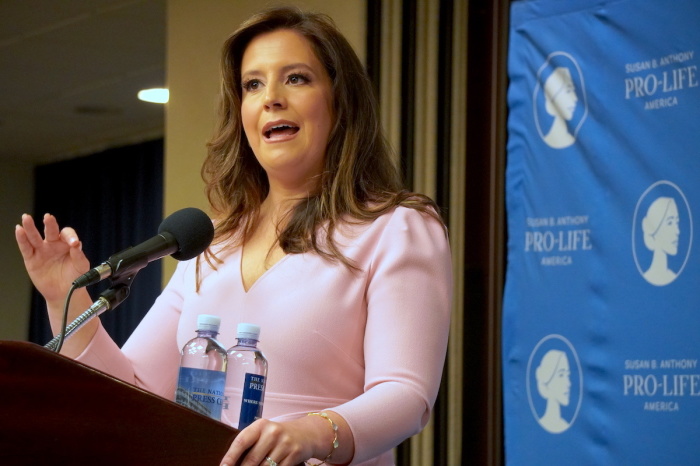 Congresswoman Elise Stefanik, R-N.Y., speaks at the National Press Club in Washington D.C. on June 20, 2023.