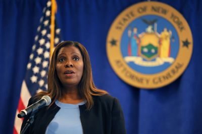 New York Attorney General Letitia James speaks during a press conference at the office of the Attorney General on July 13, 2022 in New York City. NY AG James announced today that her office has reached a settlement of 0,000 for more than a dozen current and former employees of the Sweet and Vicious, a bar in Manhattan, after a 16-month investigation into allegations of sexual harassment, discrimination and wage theft at the establishment. 