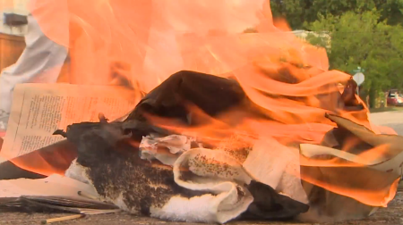 The cursed statue of the Grim Reaper found on the property of the Community of Faith Church in Houston, Texas, was burned in a blaze.