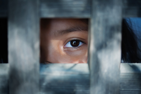 A close up on a child's face.