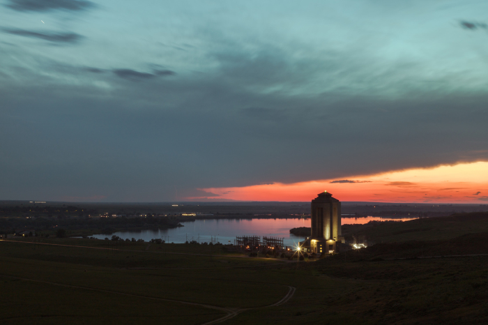 Dusk over Fort Peck, Montana. 