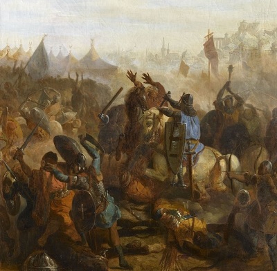 A 19th century depiction of the 1099 battle of Ascalon, a major victory for Christian forces in the First Crusade. 