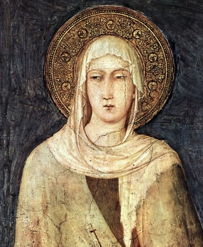 Saint Clare of Assisi (1194-1293), a follower of Saint Francis of Assisi who founded the order commonly known as the 'Poor Clares.'