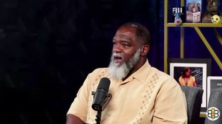 A screenshot of Voddie Baucham on the Babylon Bee podcast.