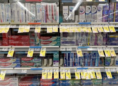 Products are displayed in locked security cabinets at a Walgreens store that is set to be closed in the coming weeks on October 13, 2021 in San Francisco, California. Walgreens announced plans to close five of its San Francisco stores due to organized retail shoplifting that has plagued its stores in the city. The retail pharmacy chain has already shuttered 10 stores in the city since 2019. 