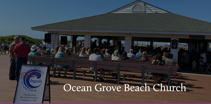 Worshipers at Ocean Grove Beach Church in Ocean Grove, N.J.