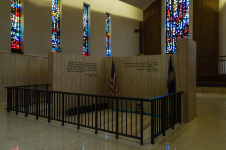 The Eisenhower tomb inside the Place of Meditation in Abilene, Kansas.