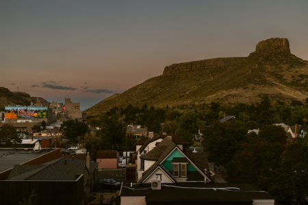 The view of Golden, Colorado, from a room at the Table Mountain Inn.