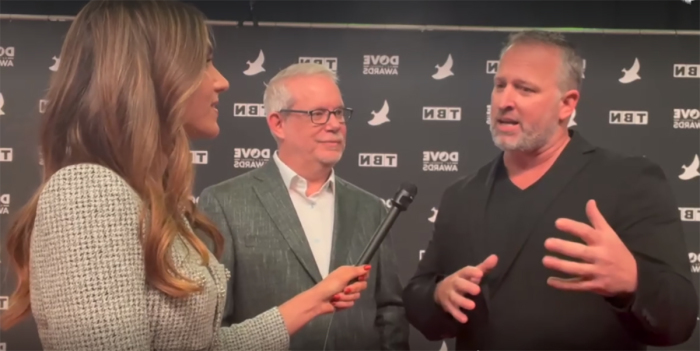 Chad Gundersen and Chris Juen, showrunners for 'The Chosen,' speak with The Christian Post on the red carpet ahead of the Dove Awards in Nashville, Tennessee, on October 17, 2023. 