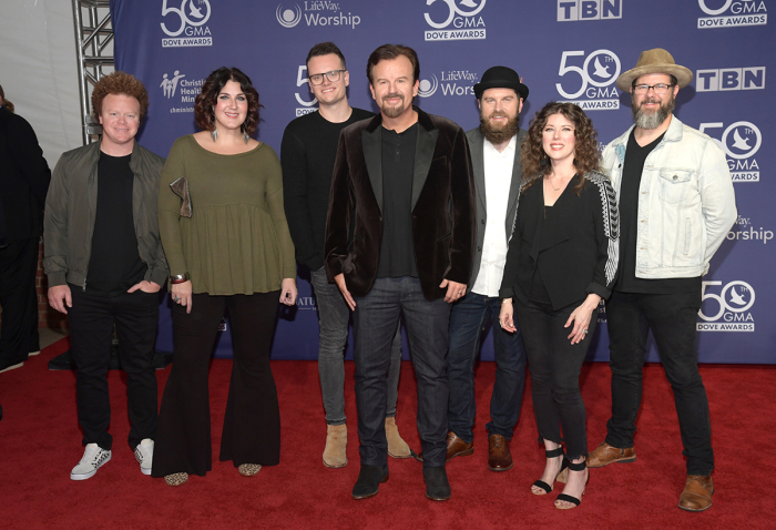 Brian Scoggin, Megan Garrett, Josh Mix, Mark Hall, Chris Huffman, Melodee Devevo and Juan DeVevo of The Casting Crowns 