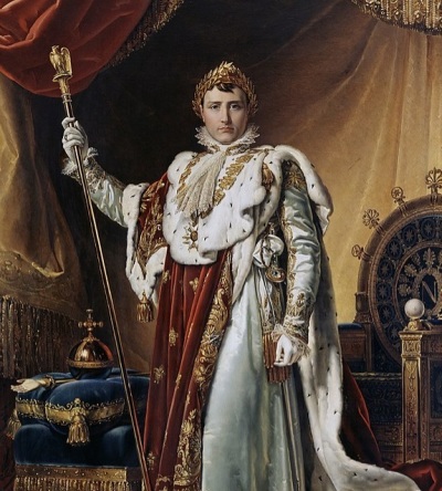 Emperor Napoleon Bonaparte in royal robes, as painted by François Gérard in 1805.