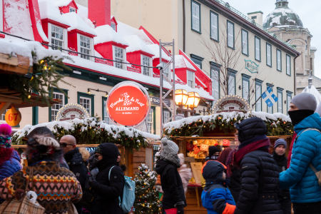 The German Christmas Market in Quebec City is inspired by traditional Christmas markets in Europe. 