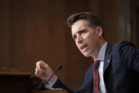 Sen. Josh Hawley, R-Mo., speaks during a Senate Homeland Security Subcommittee on Emerging Threats and Spending Oversight on Capitol Hill on Aug. 3, 2022, in Washington, D.C. 