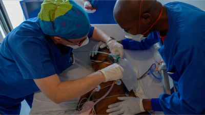 With both outpatient and inpatient services, including life-saving treatment for patients like this child, a snake bite victim, The Luke Commission Miracle Campus Hospital serves as a referral hospital in Eswatini.