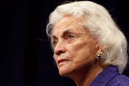 Former U.S. Supreme Court Justice Sandra Day O'Connor speaks during the Sandra Day O'Connor Project on The State of The Judiciary's forum 'Striking the Balance: Fair and Independent Courts in a New Era' at Georgetown University Law Center on May 20, 2009, in Washington, D.C. 