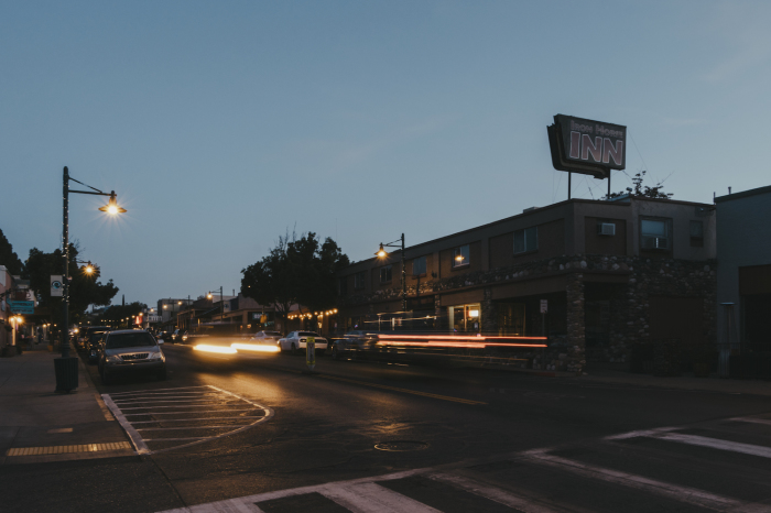 Dusk in downtown Cottonwood, Arizona. 