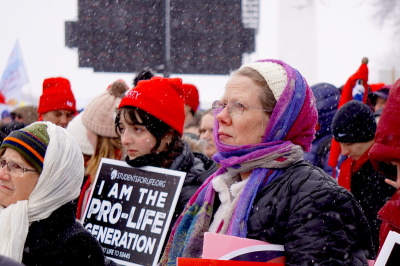 A snow storm didn't stop pro-Life demonstrators from marching the streets together in Washington DC for the annual March For Life Event in solidarity with the anti-abortion stance on Jan. 19, 2024.