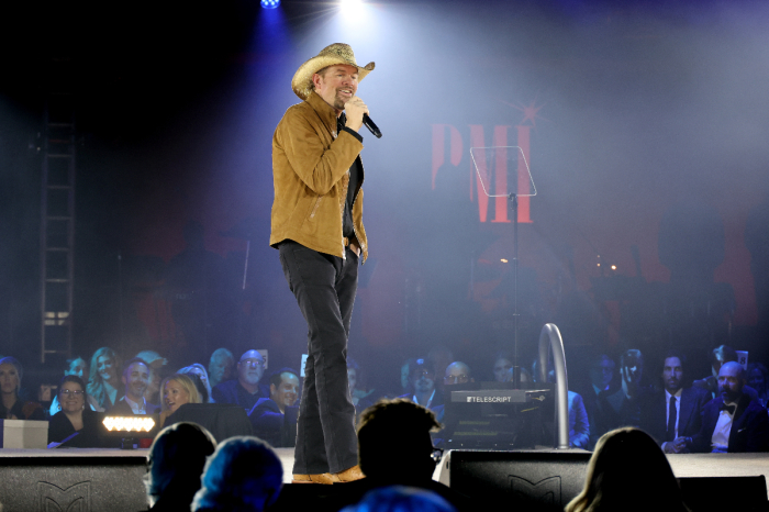 Toby Keith performs onstage for the BMI Icon Award during the 2022 BMI Country Awards at BMI on November 08, 2022 in Nashville, Tennessee.