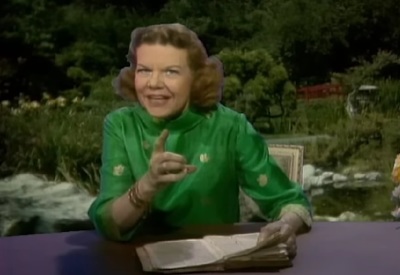 Kathryn Kuhlman (1907-1976), a pioneering televangelist and Pentecostal preacher. 