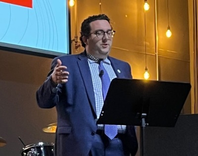 Michael Wear, the founder and CEO of the Center for Christianity and Public Life, speaks at Hill City Church of Richmond, Virginia, on February 15, 2024. 