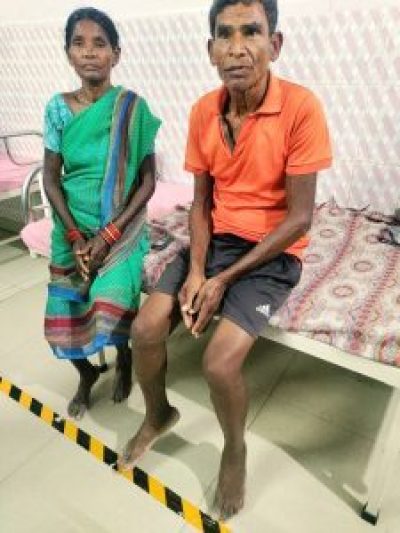 Mangu Ram Podiyami (R) was beaten unconscious in Gupanpal, Chhattisgarh state, India on February 12, 2024. 