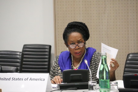 Rep. Sheila Jackson Lee, D-Texas, addresses the addresses the OSCE PA First Committee on Feb. 24, 2022. https://www.flickr.com/photos/oscepa/51901543617