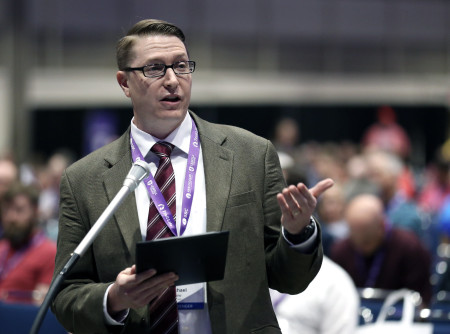 Pastor Mike Law of Arlington Baptist Church in Virginia proposed the Law amendment at the SBC's Annual Meeting in June 2023.