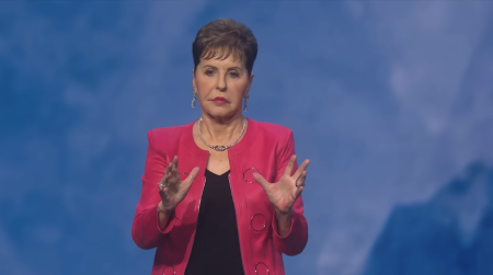 Televangelist Joyce Meyer speaks at Gateway Church in May 2024.