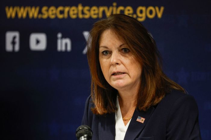 U.S. Secret Service Director Kimberly Cheatle speaks during a press conference at the Secret Service's Chicago Field Office on June 4 2024 in Chicago, Illinois, ahead of the 2024 Democratic and Republican National Conventions. 