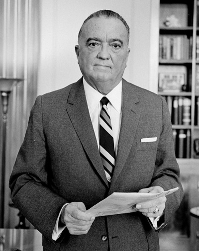 J. Edgar Hoover (1895-1972), former director of the Federal Bureau of Investigation. 