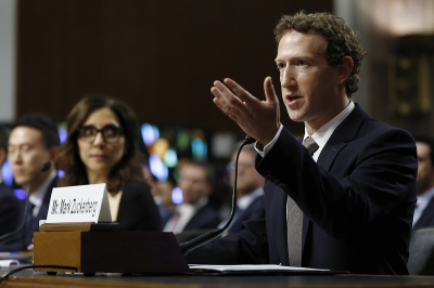 Mark Zuckerberg, CEO of Meta, testifies before the Senate Judiciary Committee at the Dirksen Senate Office Building on January 31, 2024, in Washington, D.C. 