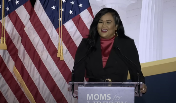 Texas state Rep. Shawn Thierry speaks at the Moms for Liberty Joyful Warrior National Summit in Washington, D.C., on Aug. 30, 2024. 