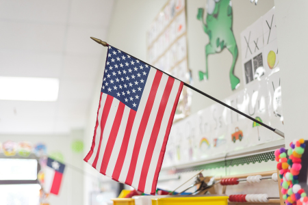 A kindergarten classroom in a Texas public elementary school 