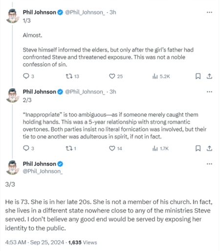 A screenshot of a reply thread on X from Phil Johnson.