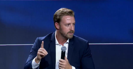 Oklahoma State Superintendent of Public Instruction Ryan Walters speaks at the Family Research Council's Pray, Vote, Stand Summit in Washington, D.C., Oct. 4, 2024. 