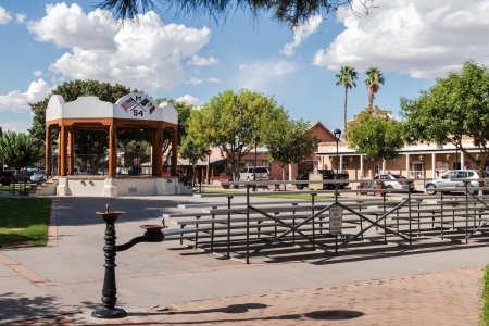 The plaza in Old Mesilla, near Las Cruces, New Mexico.