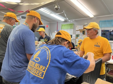 Texans on Mission volunteers provide aid to people impacted by Hurricane Helene in Tennessee in October 2024. 