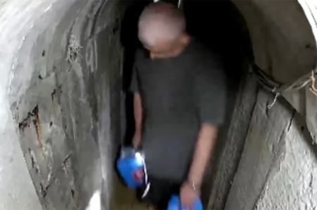 Hamas leader Yahya Sinwar in a tunnel on Oct. 6, 2023. 