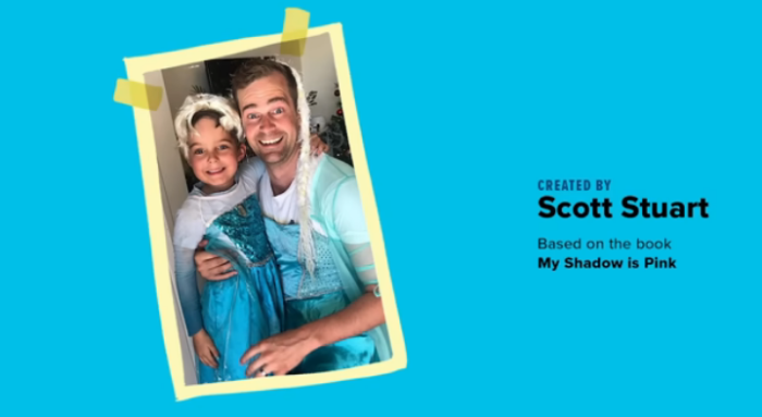 Author Scott Stuart with his son in a screenshot from 'My Shadow is Pink.'